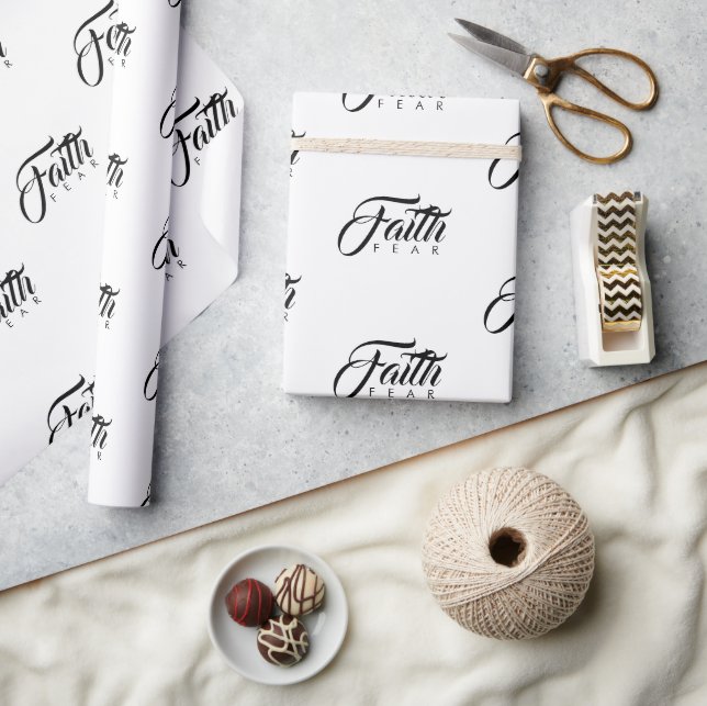 Faith Over Fear White Wrapping Paper (Crafts)