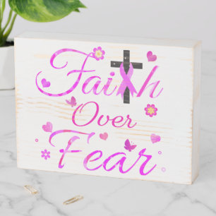 Faith Over Fear Wooden Box Sign