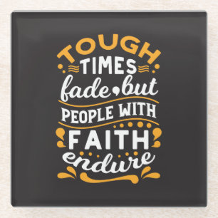 Faith Over Struggles – Motivational Religious Art Glass Coaster