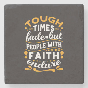 Faith Over Struggles – Motivational Religious Art Stone Coaster