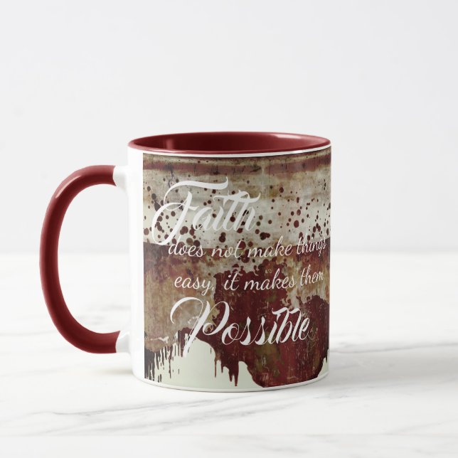 Faith Paint drip earthenware look mug (Left)