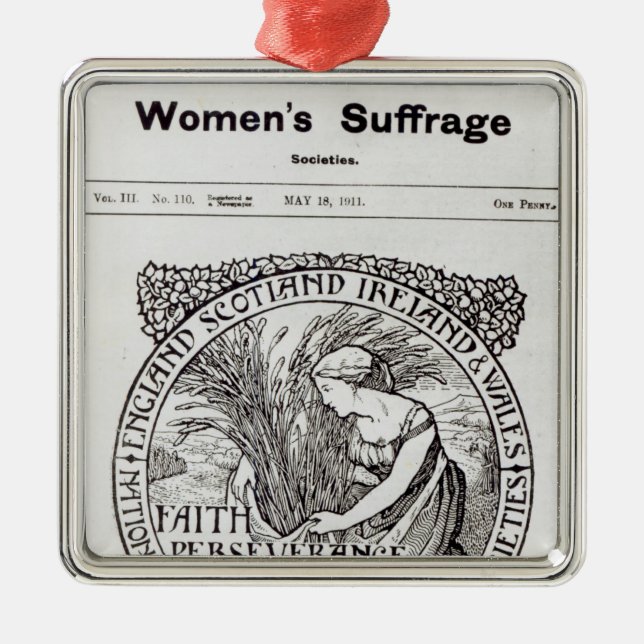 Faith, Perseverance, Patience, 1911 Metal Ornament (Front)