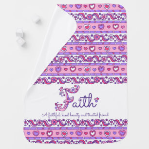Faith personalize F name meaning baby blanket