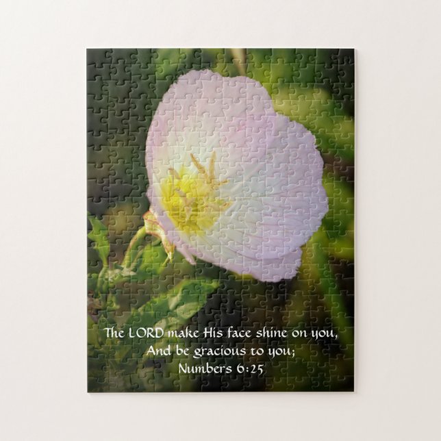Faith Pink Flower Bible Verse Puzzle (Vertical)
