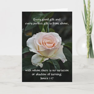 Faith Pink Rose Flower Birthday Card