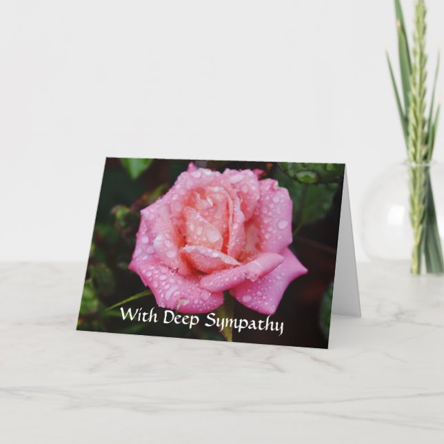 Faith Pink Rose Sympathy Card (Front)