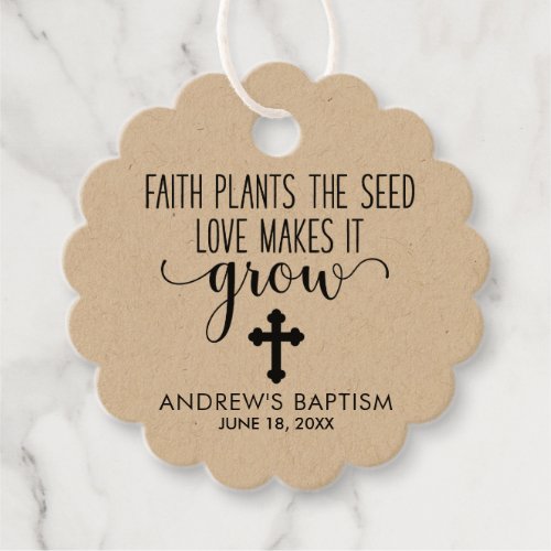 Faith Plants the Seed Baptism Plant Favor Tags