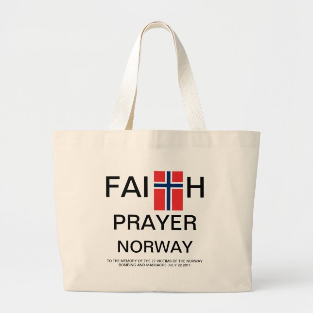 FAITH PRAYER NORWAY LARGE TOTE BAG (Front)