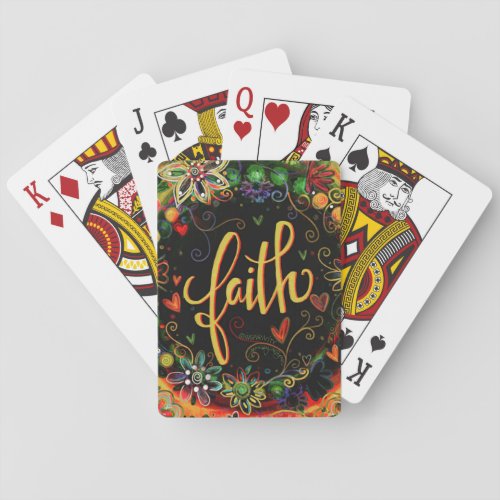 Faith Pretty Inspiring Floral ReligiousInspirivity Playing Cards