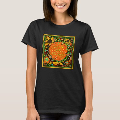 Faith Pretty Orange Yellow Floral Bumblebee Irelyn T_Shirt