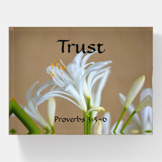 Faith Proverbs Bible Lily Paperweight