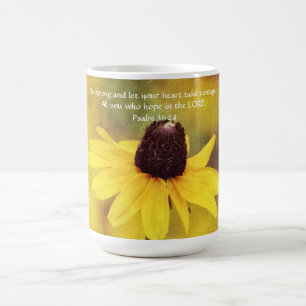 Faith Psalm 31:24 Wildflower Bible Verse Mug