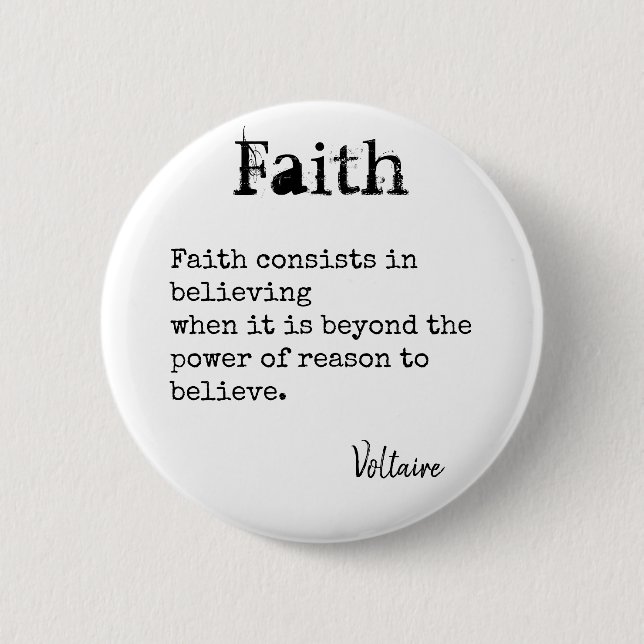 FAITH QUOTE Gifts Typewriter Font Customizable Button (Front)