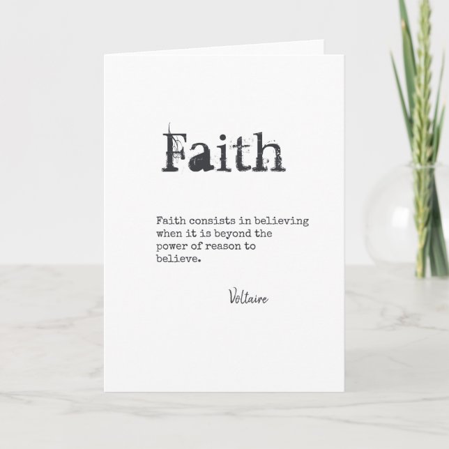 FAITH QUOTE Gifts Typewriter Font Customizable Card (Front)