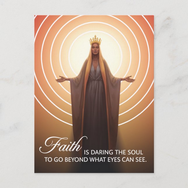 Faith Quote with Mary Postcard (Front)