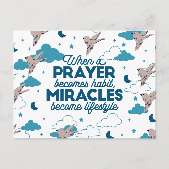 Faith quotes and Bird Pattern Holiday Postcard (Front)