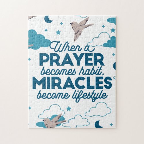 Faith quotes and Bird Pattern Jigsaw Puzzle