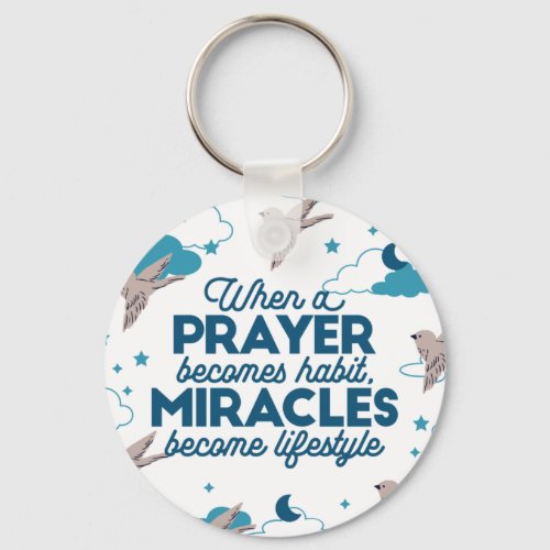 Faith quotes and Bird Pattern Keychain