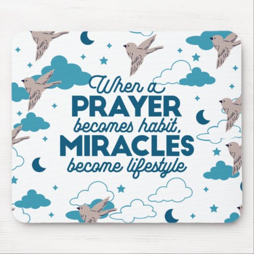 Faith quotes and Bird Pattern Mouse Pad