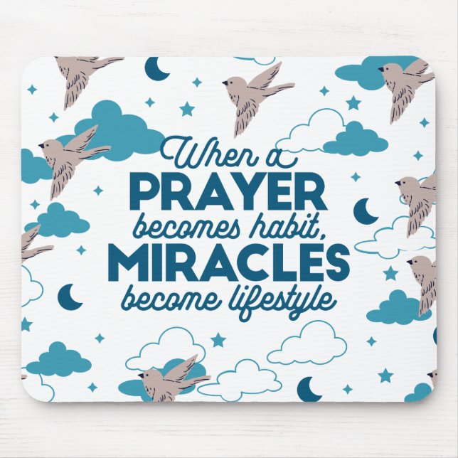 Faith quotes and Bird Pattern Mouse Pad (Front)