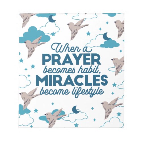 Faith quotes and Bird Pattern Notepad