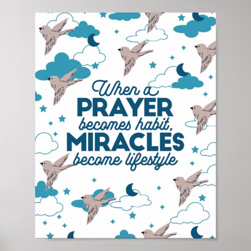 Faith quotes and Bird Pattern Poster
