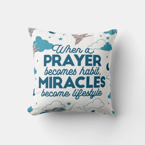 Faith quotes and Bird Pattern Throw Pillow