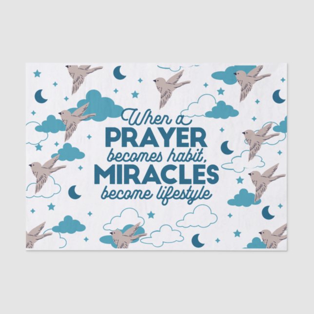 Faith quotes and Bird Pattern Tissue Paper (Front)