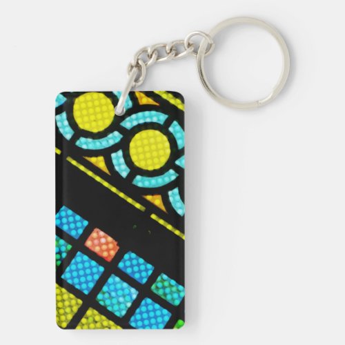 Faith Recovery Hope Stained Glass Window Colorful Keychain