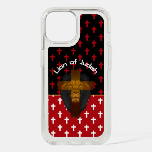 Faith Red Black White Crosses Lion of Judah iPhone 15 Case