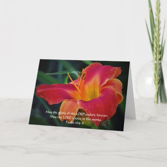 Faith Red Lily Flower Note Card (Front)