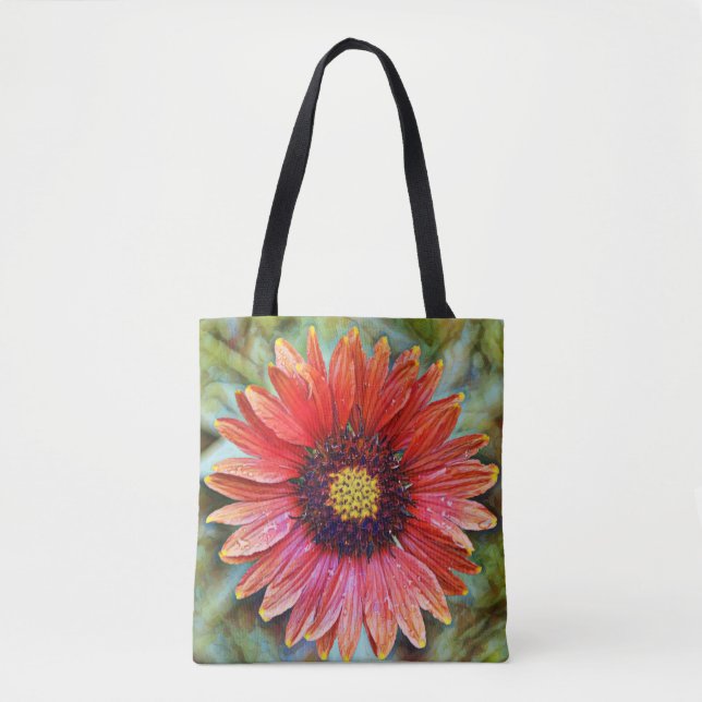 Faith Red Wildflower Art Tote (Front)