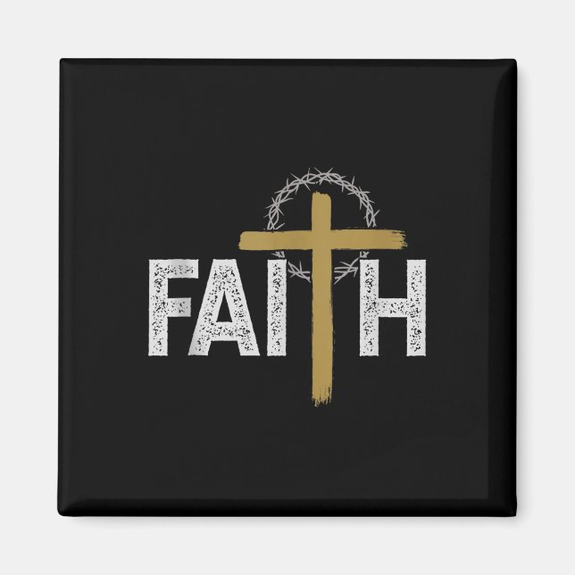 Faith Religious Bible Jesus Catholic Christian Tan Magnet (Front)