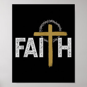 Faith Religious Bible Jesus Catholic Christian Tan Poster