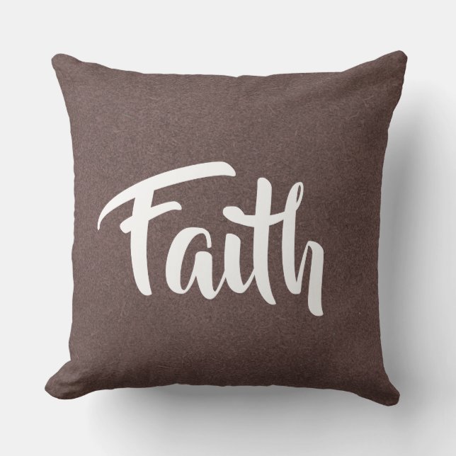 Faith Reversible Leather Decorative Pillow (Front)