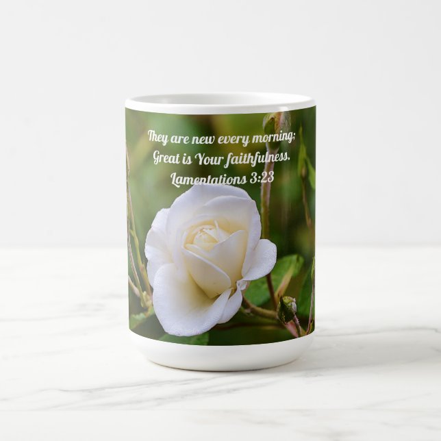 Faith Rose Compassion Bible Verse Art Mug Cup (Center)