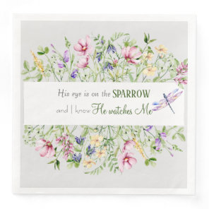 Faith Scripture Encouraging Botanical Watercolor Paper Dinner Napkins