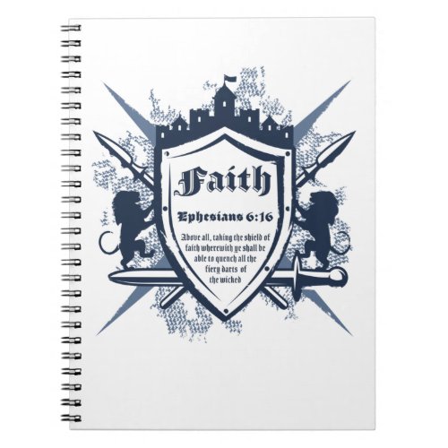 Faith Shield Christian Faith Bible Verse Ephesians Notebook