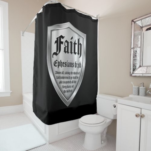 Faith Shield Christian Faith Bible Verse Ephesians Shower Curtain