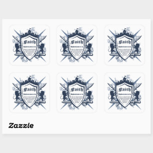Faith Shield Christian Faith Bible Verse Ephesians Square Sticker