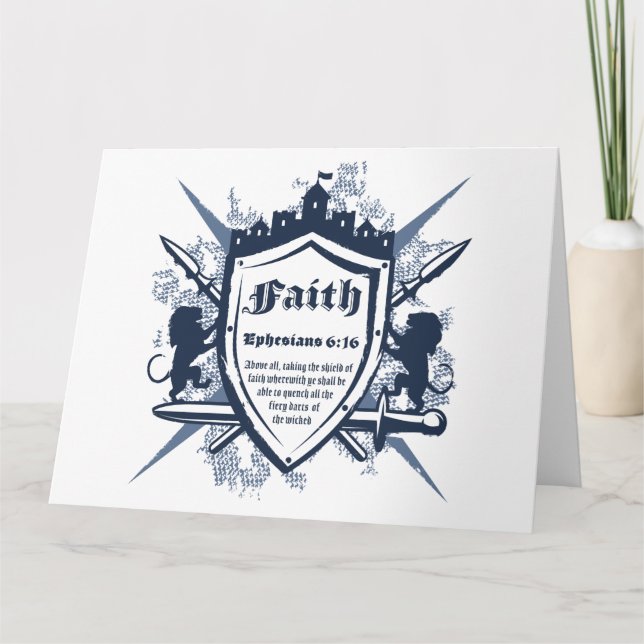 Faith Shield Christian Faith Bible Verse Ephesians Thank You Card (Front)
