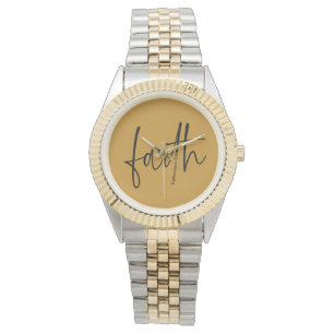 Faith Simple Bible Verse Quote Black Typography Watch