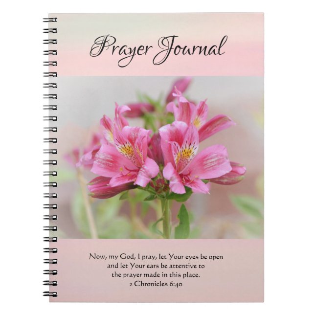 Faith Soft Pink Flowers Prayer Journal (Front)