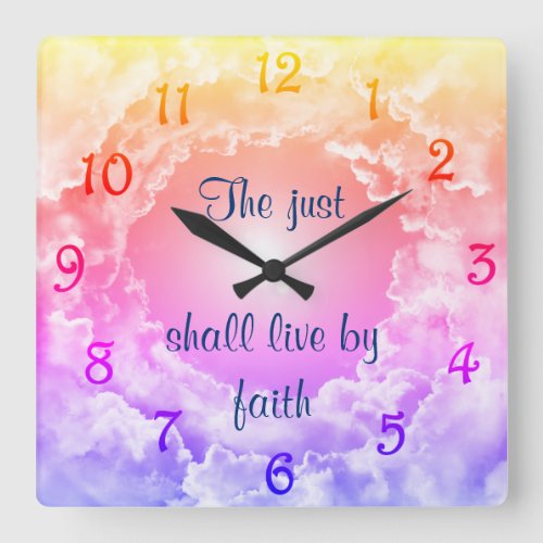 Faith  square wall clock
