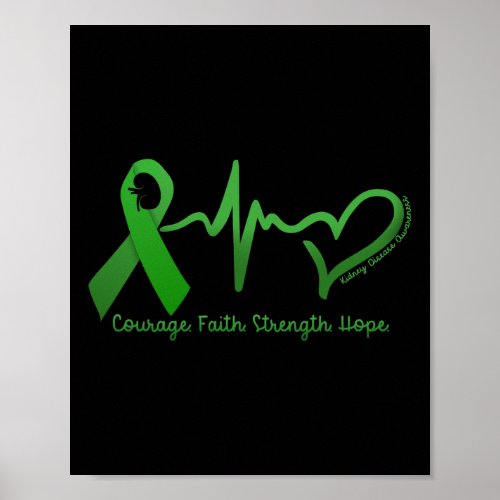 Faith Strength Hope Kidney Disease Awareness  Poster