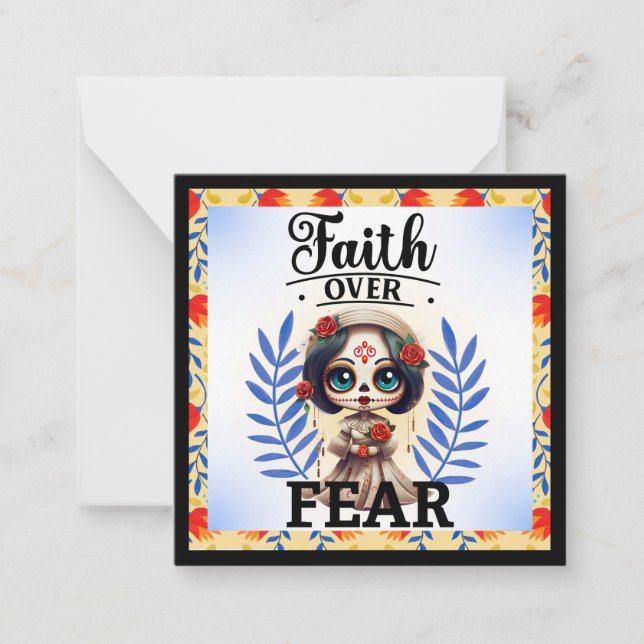 Faith Sugar Skull   Note Card (Front)