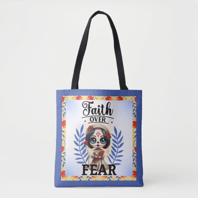 Faith Sugar Skull  Tote Bag (Front)