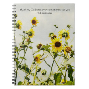 Faith Sunflower Art Prayer Journal Notebook