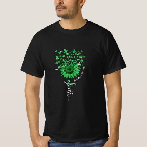 Faith Sunflower Butterfly Lyme Disease Awareness  T_Shirt