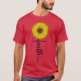 Faith sunflower cross God Believer God Lover T-Shirt